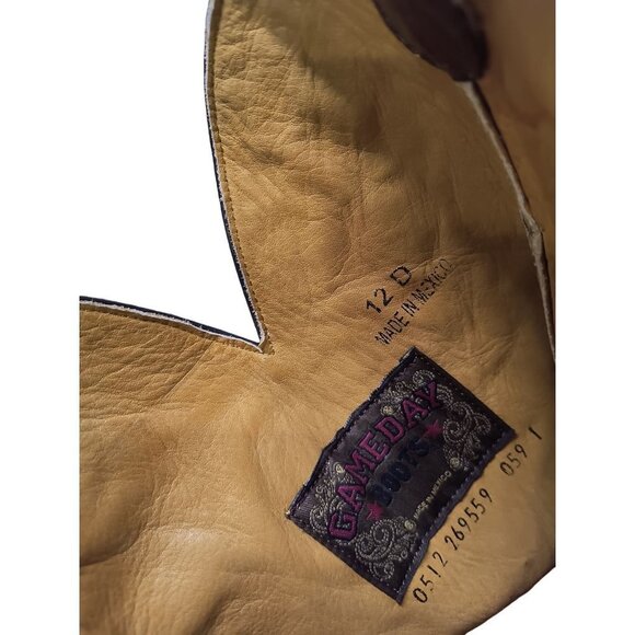 Men’s Montana Grizzly Gameday‎ Cowboy Boots, NWT Size 12D Embroidered - Picture 13 of 13